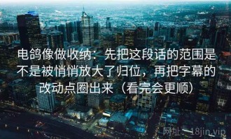 电鸽像做收纳：先把这段话的范围是不是被悄悄放大了归位，再把字幕的改动点圈出来（看完会更顺）