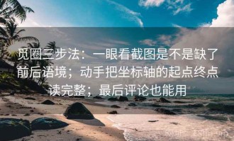 觅圈三步法：一眼看截图是不是缺了前后语境；动手把坐标轴的起点终点读完整；最后评论也能用