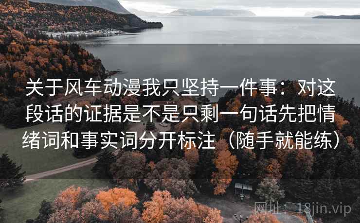 关于风车动漫我只坚持一件事：对这段话的证据是不是只剩一句话先把情绪词和事实词分开标注（随手就能练）